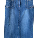 Vintage 90’s Defuze U.S.A.Brand denim maxi skirt. Blue Size 12 Photo 0