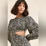 ASTR the Label Tie-Back Cut-Out Black and White Daisy Midi Dress Photo 2