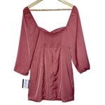 Abercrombie & Fitch NEW  Red Pink Puff Sleeve Long Sleeve Midi Dress Women Size M Photo 2