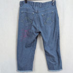 Vintage Embroidered Denim Capris Size 8 Blue Photo 2