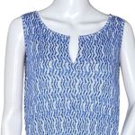 Chico's Dress Womens 12 14 Blue Geometric Ruffle Hem Tank Dress Maxi Chic Casual Photo 1