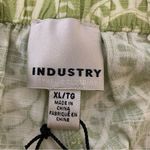 Industry Republic Green / White Magnified Paisley Linen Blend Shorts Photo 2