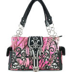 Rhinestone Buckle Branch Camouflage Women's Handbag Purse Pink Photo 0