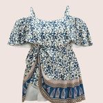 BloomChic Blue and White Floral Plus Size Swim Dress sz 26 Photo 4