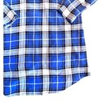 Equipment  Brett 100% silk blue white plaid tunic shirt dress size medium Photo 10