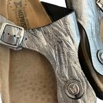 Mephisto Melinda Grey Metallic Silver Sandals Slip On Slides Size 40 10 Women's Gray Photo 5