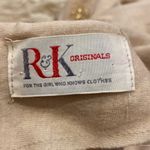 R & K Originals Vintage Short Cap Sleeve Midi Dress Tan & Gold Threaded Sz Small Photo 5