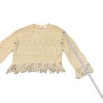 Ellison Sweater Cream Fringe Trim Women’s Large L/S Boutique Boho Knit NWT Photo 6