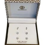Giani Bernini NEW 3 Pair EARRINGS Cubic Zirconia Stud Post Sterling Silver Boxed Photo 1