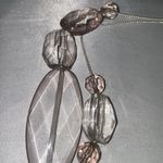 SILVER PLATED BRIOLETTE CUT LUCITE STATEMENT CHUNKY NECKLACE 22" Photo 3