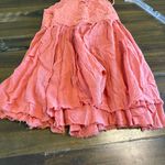 Free People Birds in the Sky Tank Top Bobo Babydoll Coral Pink Shoulder Tie L Photo 10