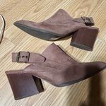 Qupid Stylish light tan Women's 9 Heeled Mules Photo 5