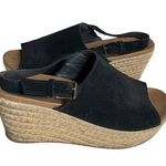 Skechers Brit Spring Shot Black Suede Sandals Adjustable Sling Back Size 9 Photo 0