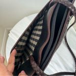 Brighton VINTAGE Satchel Croc Leather Handbag Purse 133757 Black & Brown Photo 6