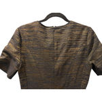 Jason Wu Silk Wool Size 4 Black Gold Sheath Dress Lined Short Sleeve Work Party Photo 6