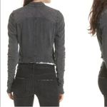 Free People  Asymmetrical Cropped Distressed Moto Jacket Indie Gray size Small Photo 2