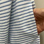 Line and Dot NWT  Lea Dress Ruffle Off Shoulder Pockets Stripes Blue White Size L Photo 5