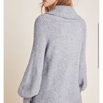 Anthropologie  Sweater Sz M Cowlneck Ribbbed Oversized Grey Paloma Balloon Sleeve Photo 3