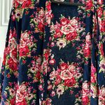 NWOT super soft and silky cover up robe with flowers. Size large. Flare sleeves Photo 1