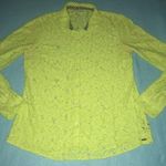 Volcom lace floral blouse chartreuse colored button up long sleeve NEW size S Photo 0