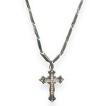 CZ Cross Pendant Necklace for Men Women Streetwear Punk Hip Hop Unisex Style Silver Photo 0