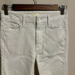 Mother High Waisted Looker Ankle Fray Jeans in Stayin’ Alive White Photo 3