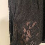Witchy Whimsigoth Dark Fairy Black Lace High Neck Smocked Long Sleeve Top Medium Photo 2