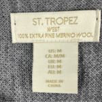 St. Tropez 100% Fine Merino Wool Charcoal Gray Side Zipper Detail Top, Medium Photo 2