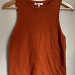 Madewell Orange Rib Knit Sweater Vest Small Cotton Heritage Normcore Cozy Warm Photo 0