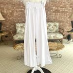 Giocam Coverup Pants Split Leg White Gauze High Waist OS Pool Beach Chic NWOT Size undefined Photo 4