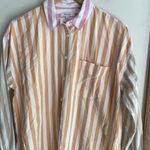 Madewell Signature Poplin Oversized Striped Shirt Ochre Fresco Photo 4
