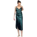 Byer California California Dynasty medium RARE & vintage green satin slip dress, nightgown​ Photo 6