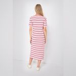 Pomander Place Gio Stripe Short Sleeve Long Maxi Dress Red Pink Small S Photo 2