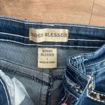 Rodeo Blessed Bootcut Flare Western Jeans Womens Sz 1 Y2K Thick Embroidery Blue Photo 3