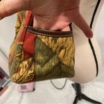 Relic Y2K woven vegan leather leaves colors wood accents zip top purse Photo 3