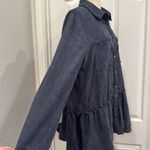 easel  corduroy ruffle button down tunic dress Photo 8