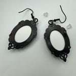 Halloween Picture frame Pumpkin pierce Earrings Black Photo 4