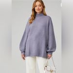 We Wore What  Oversized Mock‎ Neck Sweater Sz Size small/medium lilac icy blue Photo 1
