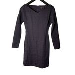 Theory Body Con Houndstooth Jacquard Plaid Sheath Dress Dark Currant small NEW Photo 1