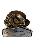 Vintage Michael Howard Fedora Wool Felt Hat Brown Gold Bow Size Medium OSFM Photo 9