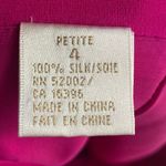 Vintage 80s Silk Pants Trousers High Rise Pleated Straight Leg Magenta Hot Pink Size 4P Photo 9