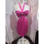Revolve  MORE TO COME Hot Pink Ring Front Cutout Halter Mini Dress XS Photo 1