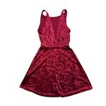 H&M Divided Women's Size 4 Dark Red Velvet Fit-and-Flare Dress Photo 3