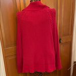 Karen Scott 🥰🥰🥰BOGOHO🥰🥰🥰 Red Ribbed Knit Zippered Cardigan -2X Photo 6