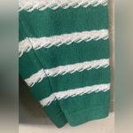 Liz Claiborne Green and White Cable Stripe Sweater Photo 7
