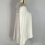 For Love & Lemons Ellery Blouse Women's Medium White Lace Long Sleeves Tunic Photo 3