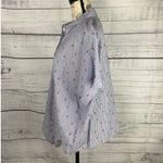 BeachLunchLounge Button Tie Front Shirt Women L Short Sleeve Stripe Flamingo Photo 4