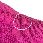 Perry Ellis Vintage Women’s Size L Cotton Hand Knitted Pompom Turtleneck Sweater Photo 4