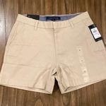 Tommy Hilfiger  Womens Khaki Chino Hollywood Slim Shorts 5" Flat Front Sz 6 NWT Photo 1