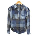 Pilcro Womens Plaid Edition The Hadley Relaxed Buttondown Shirt Blue Black XS Photo 1